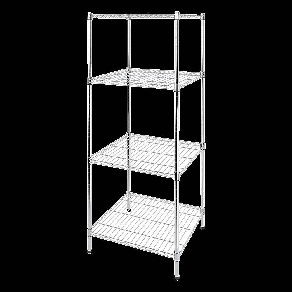 Modular Wire Storage 35x35cm Steel Shelving Chrome With Fixed Legs For Garage Warehouse Or Kitchen Organisation