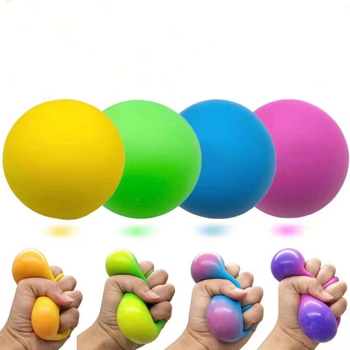 2.36" Stress Ball Toys, Color Changing Squeezed Fidget Toys, Soft Sensory Stress Relief Squeezing Toys, Educational Toys for Prize Office Home Indoor Outdoor 1PCS
