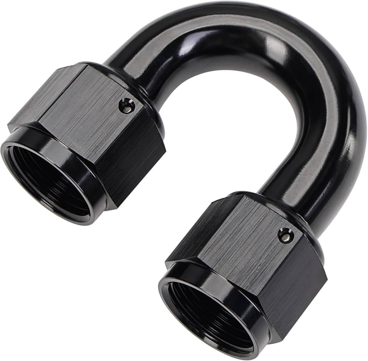 6AN Female to 6AN Female 180 Degree Swivel Coupler Union Fitting Adapter Aluminum Black