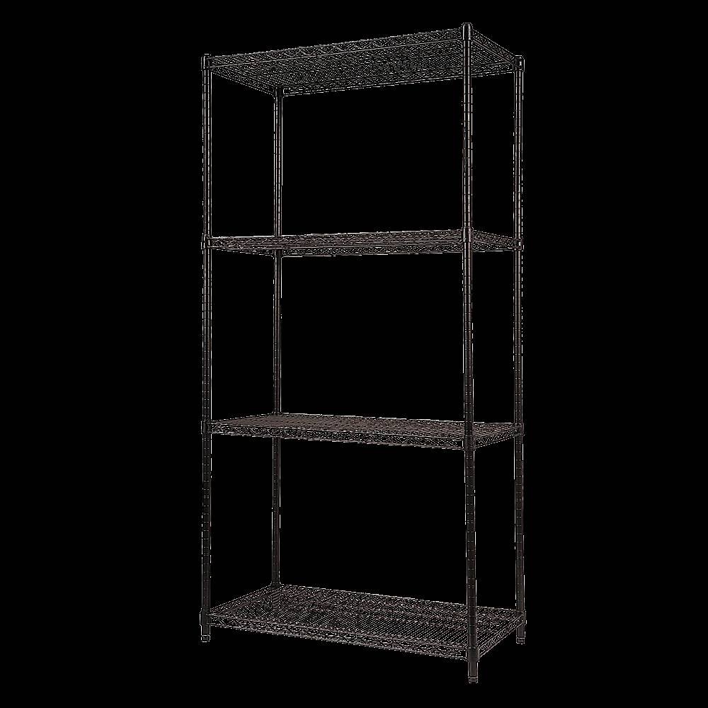 Modular Wire Storage 90x45cm Steel Shelving Black With Fixed Legs For Garage Warehouse Or Kitchen Organisation