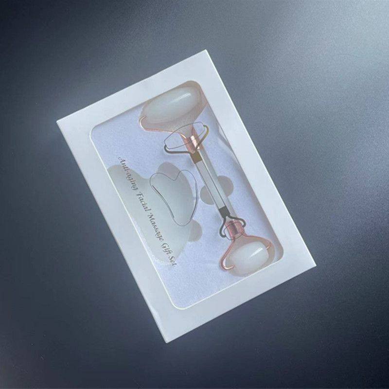 2-piece White Natural   Gua Sha Facial Tool - Hand-Polished Stone Massage Board for Face and Neck, Cooling Skincare Ritual, Easy Daily Use, Gift Ready