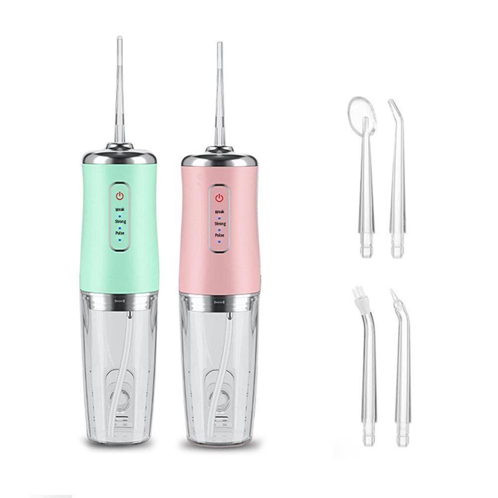 2pcs Water Dental Flosser Electric Water Cordless Cordless Teeth Cleaner for Home Travel -Green and Pink