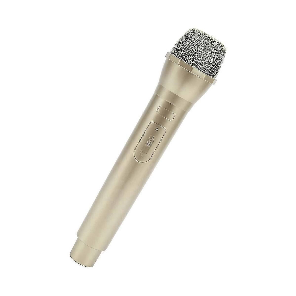 Prop Microphone - Gold Plastic Fake Karaoke Mic for Stage or Party Use