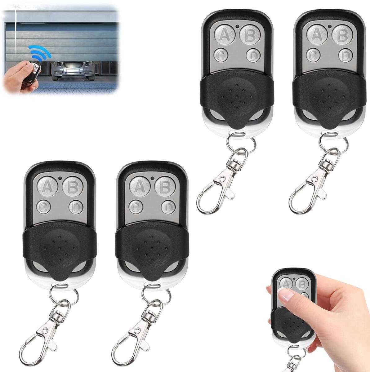 pieces - 433 MHz - Remote control - Garage door openers - Remote control for car garage door - universal garage door remote control - automatic garage door remote control - for car garage door - with keychain - 4 channels