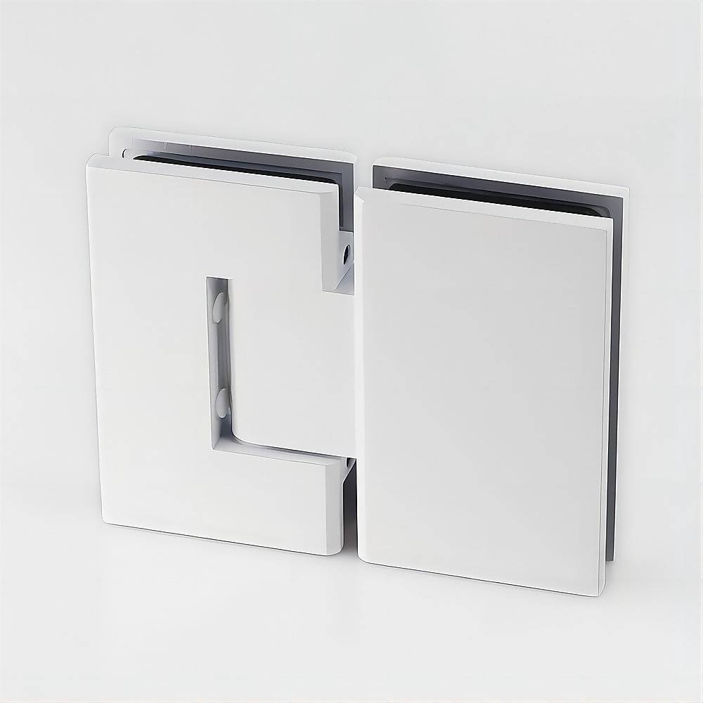120cm Frameless Glass Bath Screen – Brass U-Brackets in White for Stylish Bathroom Upgrade