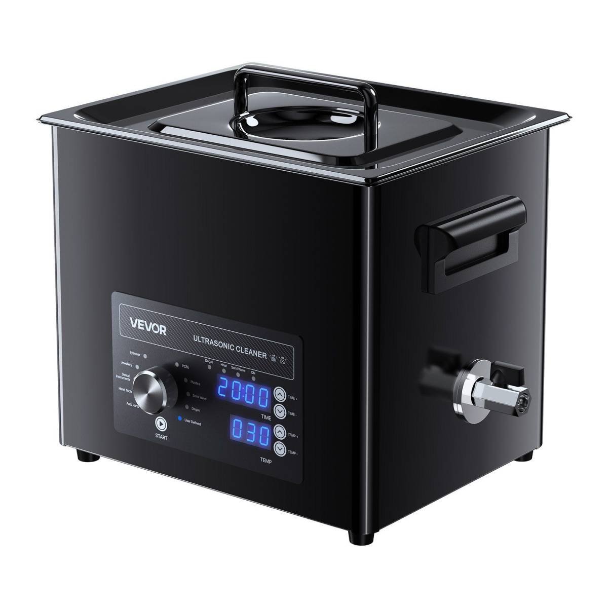 10L Ultrasonic Cleaner, Professional Ultrasonic Cleaner Machine with Knob Control, Stainless Steel Cleaning Machine with Basket and Cleaning Ball, for Watches, Razors, Jewelry, Coins and More