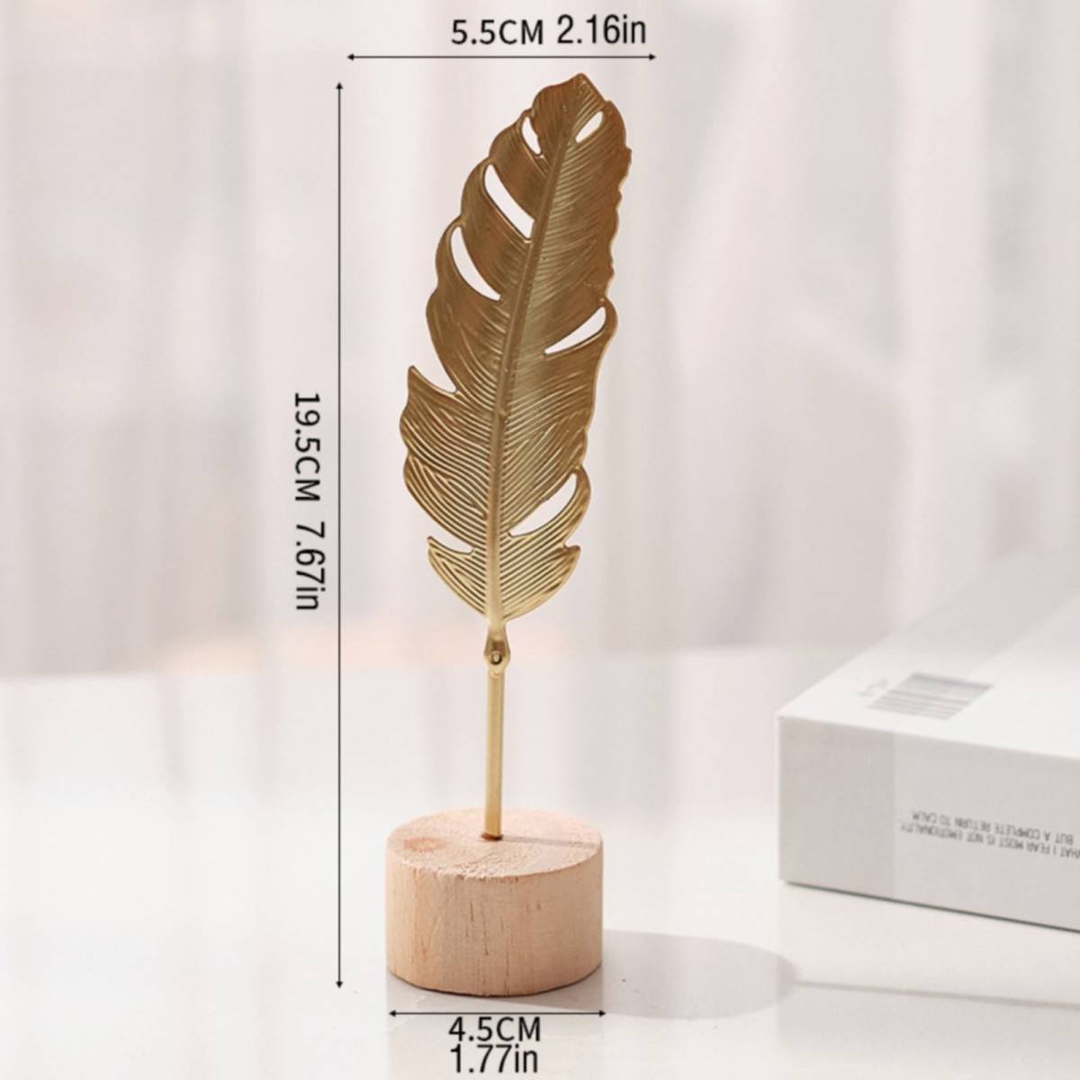 Leaf Decor Metal Golden Leaf Ornaments and Base Modern Simple Gold Leaf Table Sculpture for Living Room Bedroom Bookshelf Desktop Decoratio, Valentines Day Decorations: Desktop Ornament Z-Gold2