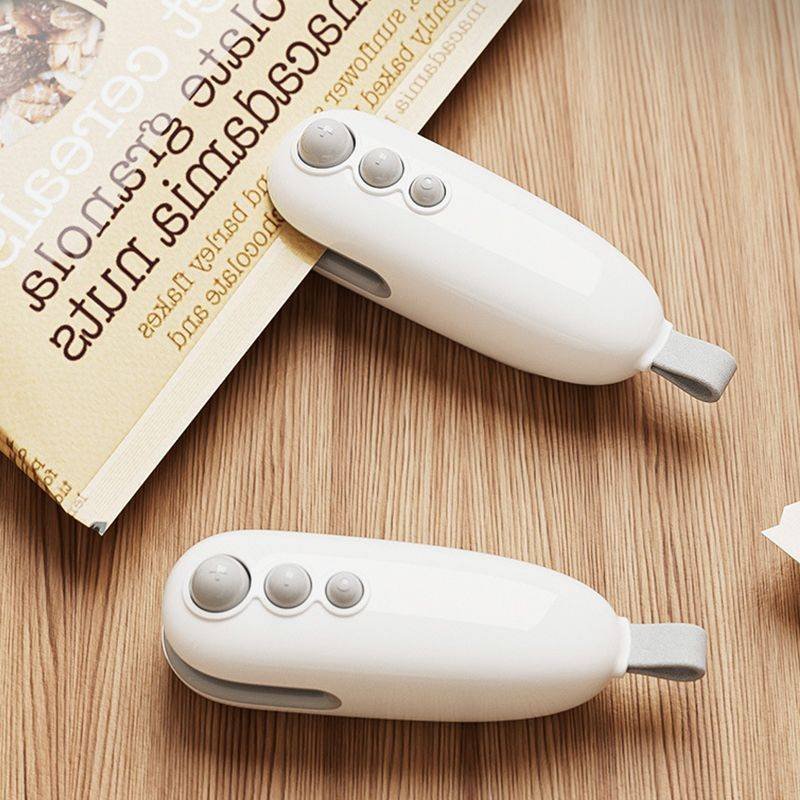 2Pcs White Rechargeable Portable Mini Bag Sealer Household Snack Fresh Keeper