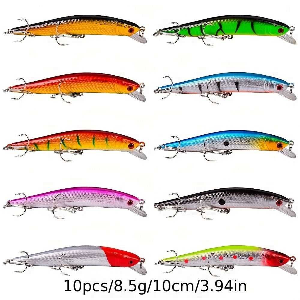 Proberos 20-piece fishing tackle set | hard bait set, suitable for striped bass and bass | scoop hook lure, minnow lure, jumper, pencil-shaped swim bait, fish hook, sea bass lure