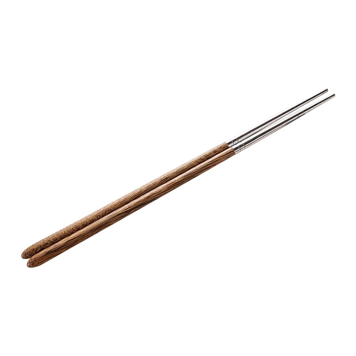 JWDX Tableware Clearance! Household High-Grade Non-Lacquered Non-Slip Light Chopsticks Wooden Luxury Kitchen，Dining Bar, Stainless Steel Bowl Promotion Include 1 Pair of Wooden Chopsticks AS shown