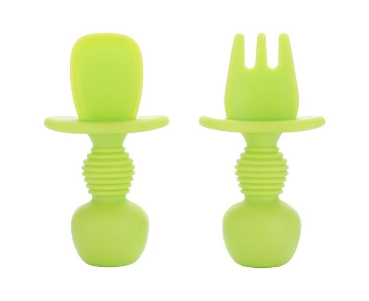 Babies Utensils Set - Silicone Babies Utensils - Anti-Choke Babies Spoon And Babies Fork Utensils Set