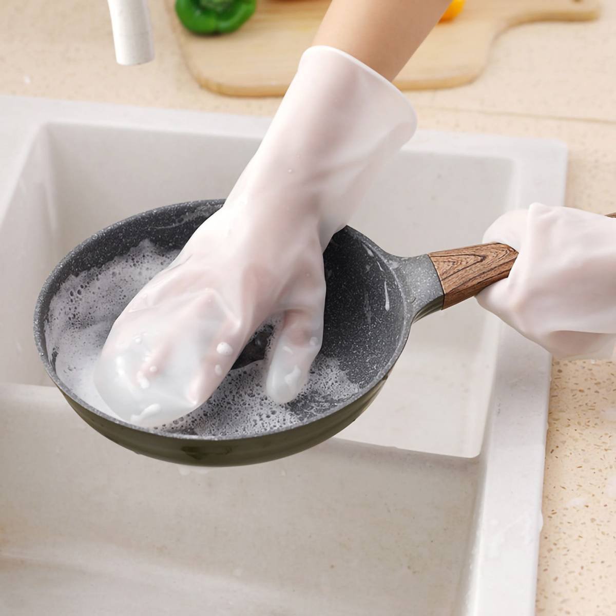 Bathroom Containers Multifunction Transparent Cotton Swabs Storage Canister with Lid for Home White Bear