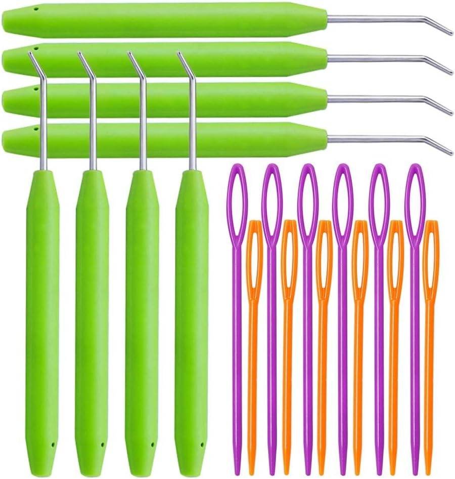 20 Piece Crochet Hook Set with Rubber Handles and Stitch Markers Ergonomic Knitting Tools for Blankets Scarves Gloves