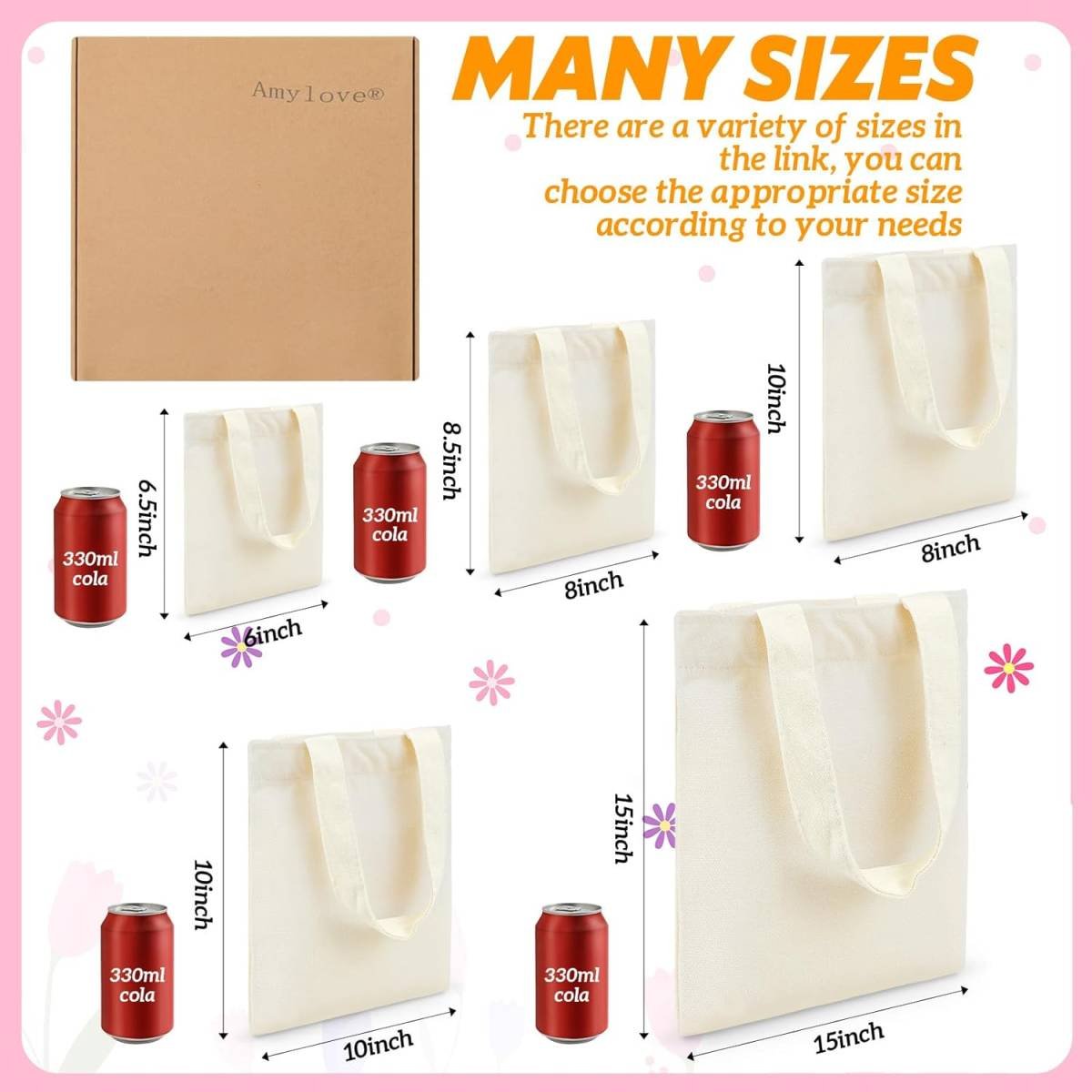 24 Pcs Mini Tote Bag Sublimation Blank Canvas Bags Reusable for Grocery Shopping, DIY, Easter Party Favor Gift (8.5 x 8 Inch,Natural Color) Natural Color 8.5 Inch