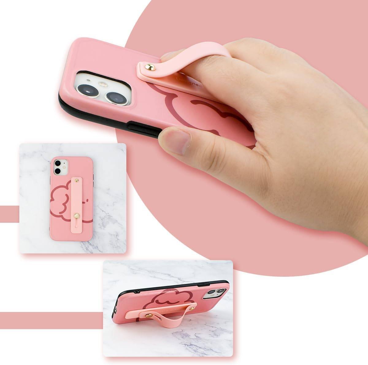 6 Pieces Phone Strap Grip, Telescopic Phone Finger Strap Stand, Assorted Colors Silicone Universal Finger Loop for Most Mobile Phones and Cell Phone Case (Vintage Colors)