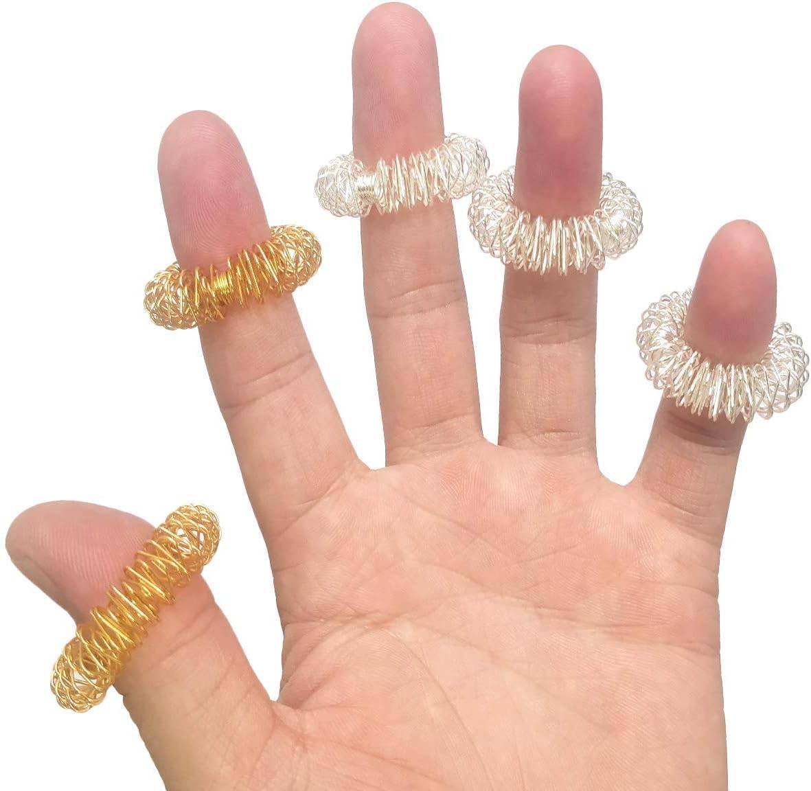 12 Packs Spiky Sensory Finger Rings ,Fidget Rings Teens & Adults Silent Stress Reducer & Massager for Fidget ADD ADHD OCD Autism