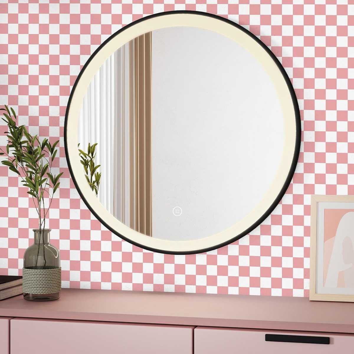 Checkered Wallpaper Peel and Stick Pink Mosaic Checkerboard Contact Paper 17.3”X120”Modern Self Adhesive Vinyl Removable Wall Paper for Shelf Liner,Classroom,Cabinets,Living Room