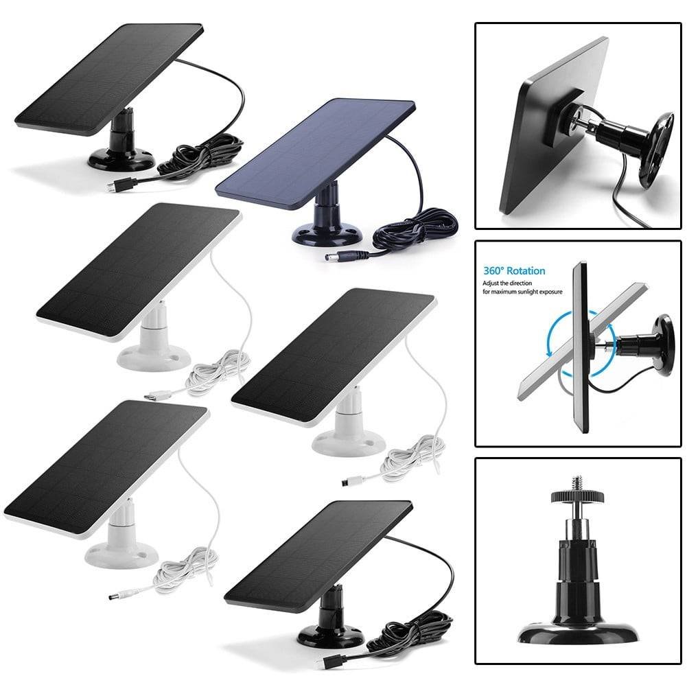 Solar Panel for Blink Camera: 4W Outdoor Solar Charger with 9.84ft Cable! C Black Smile Home C White