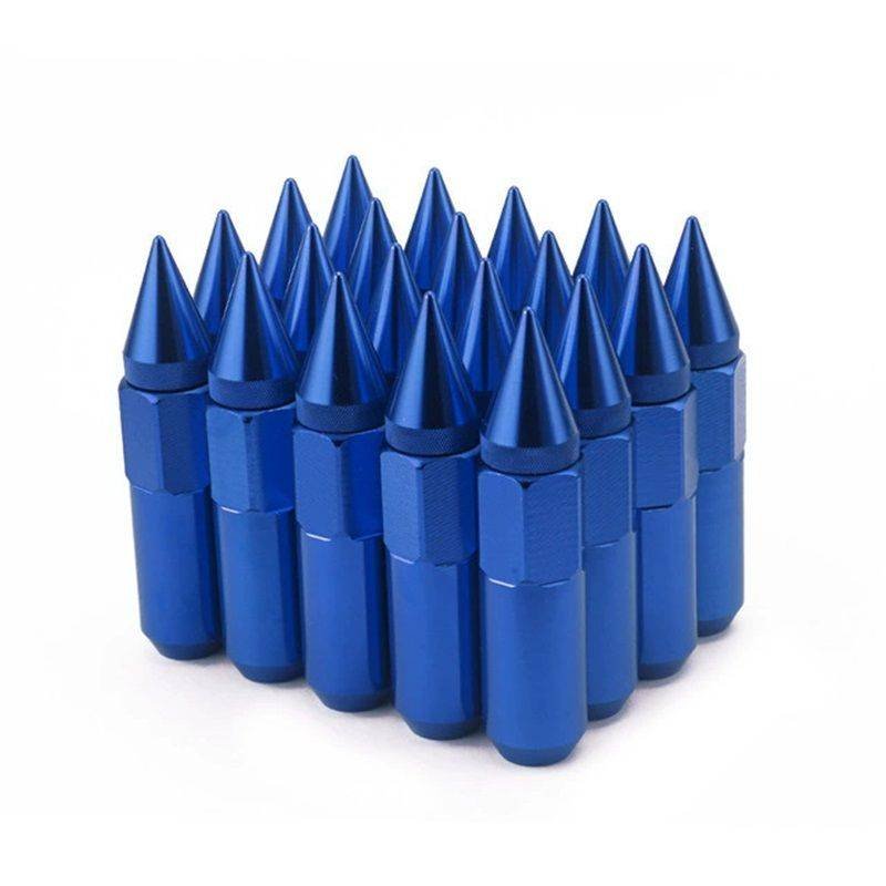 New 20PCS M12X1.5 Cap Spiked Extended Tuner 60mm Aluminum Wheels Rims Lug Nuts Chrome Nuts Lug,Spiked Lug nut