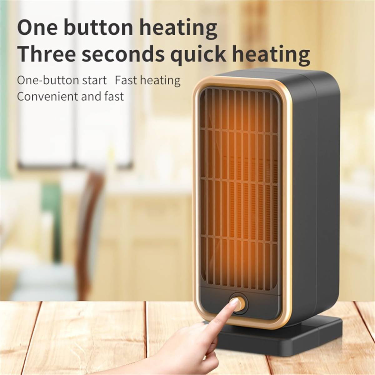 Electric heater - Indoor electric heater - Fan heater for household use - 500W - Ceramic heating element - Power plug