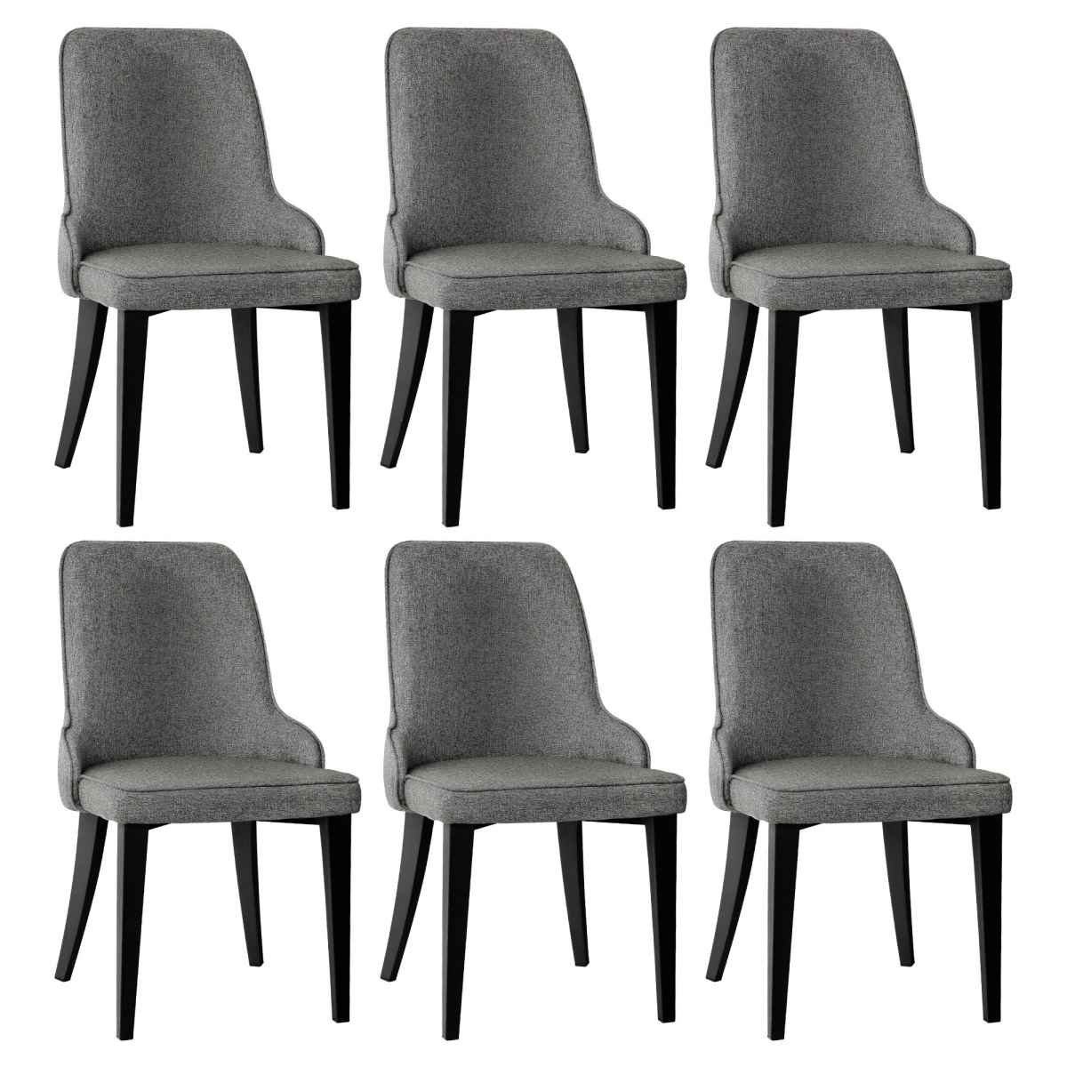 Artiss Dining Chairs Set of 6 Linen Fabric Grey