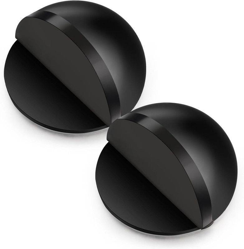 2PC No-Drill Door Stopper Anti-Collision Magnetic Door Catch – Black