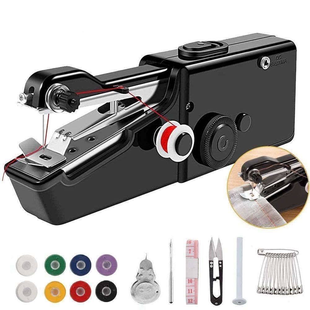 Handheld Sewing Machine Portable Convenience Black, for On-the-Go Sewing Needs