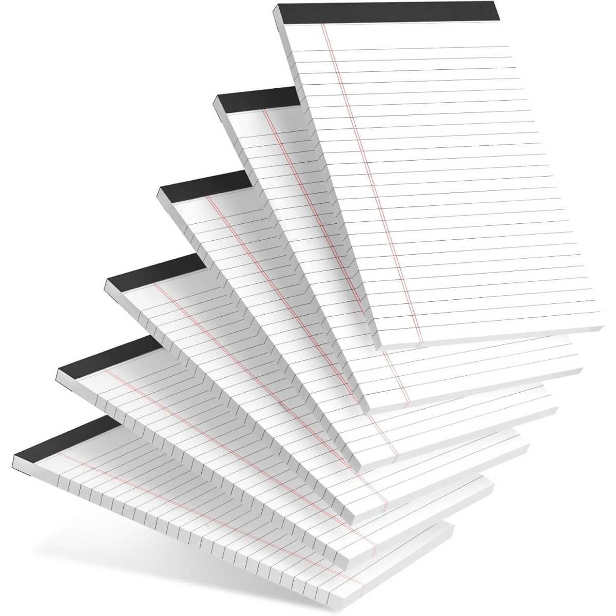 Notebooks - Notebooks - 5×8 inch - Notepads - 6-pack - for work, study, daily notes, checklists, lined writing pads, memos, office, home, school - 30 sheets/pack