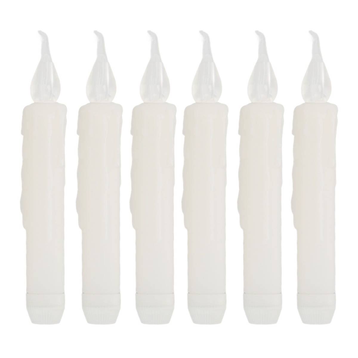 6 Pcs LED Taper Candles Smokeless Reusable Warm Light Long Strip Candle Lights for Parties Weddings Family Gatherings