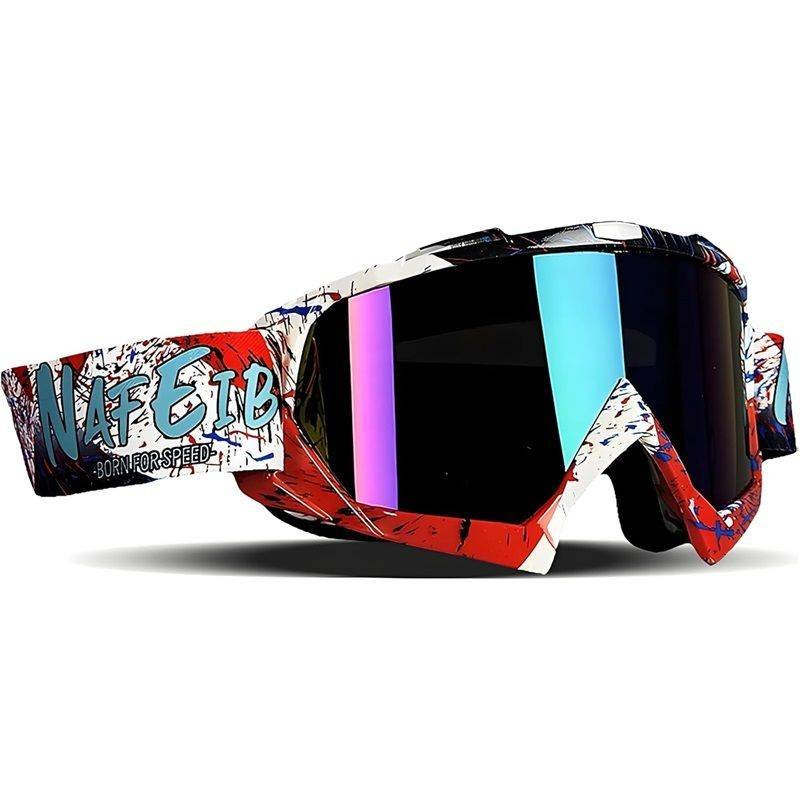 Motocross Goggles ATV Dirt Bike Motorcycle Goggles Bike Riding Goggles UTV MX OTG Offroad Goggles Anti Fog UV Dustproof Racing Skiing Goggles for Adult Youth Kids（Color Lens）