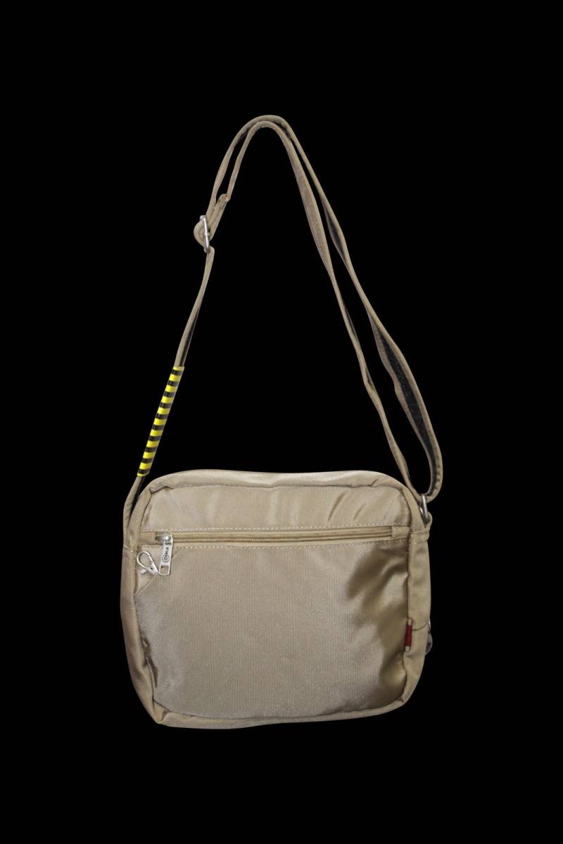 FIB Mens Crossbody Shoulder Bag Travel Satchel Adjustable Strap - Sand