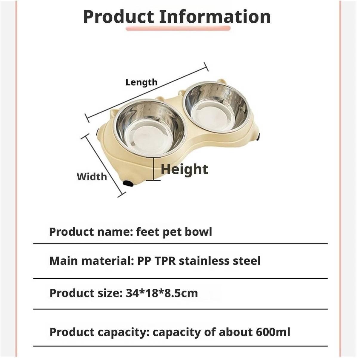 Cat Food Bowl - 1 Piece - Spillproof Pet Bowl - Double Layer Design for Cats