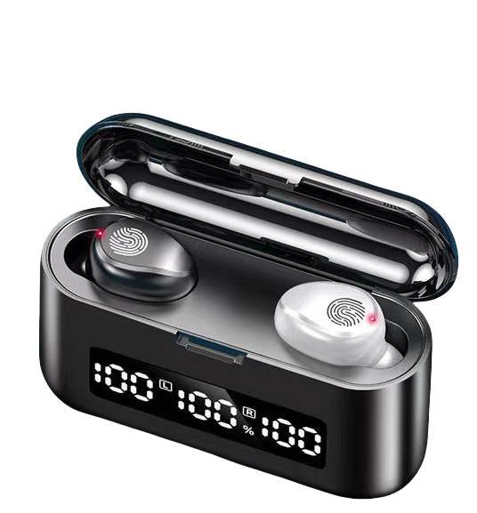Wireless Earphones - Memory Pairing Noise Cancelling - In-ear Sports Earphones for Phone - Black White