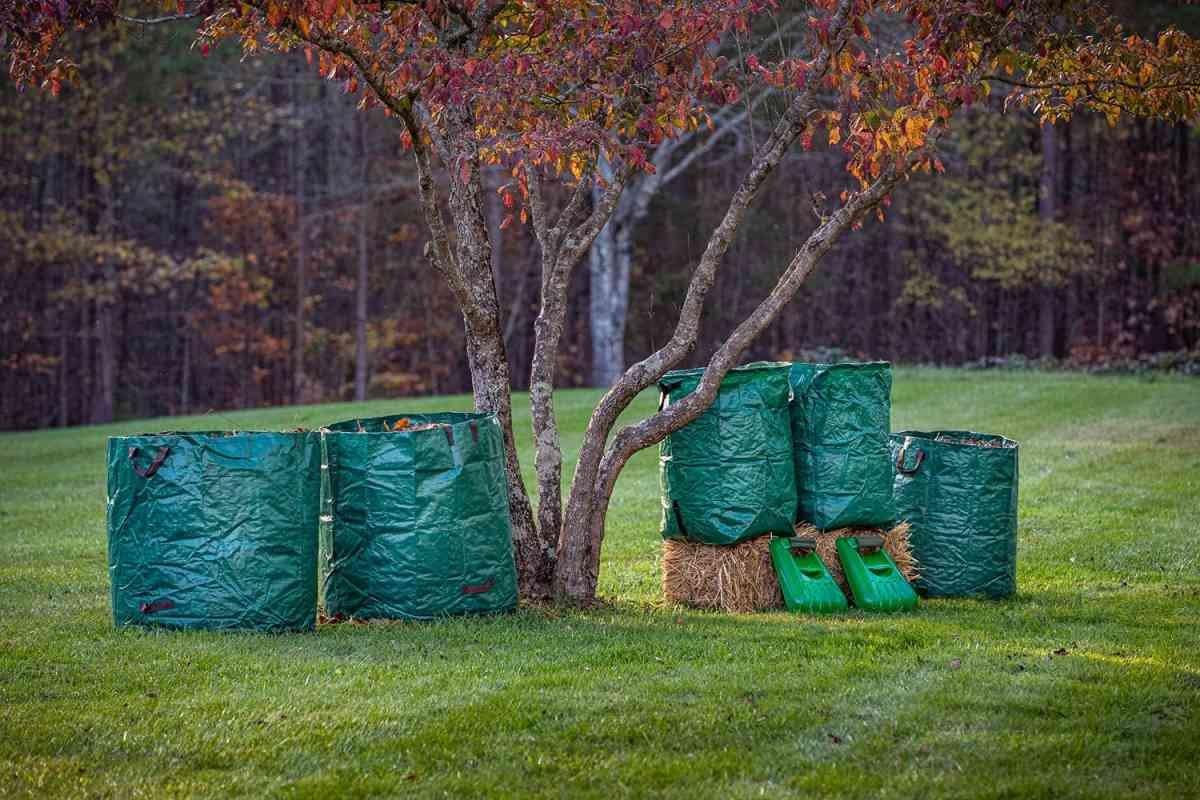 3-Pack 72 Gallon Yard Waste Bags, Reusable Heavy Duty Collapsible Garden Leaf Bags with Plastic Ring, Stand-Up Yard Waste Bin for Leaves, Lawn Debris & Grass Clippings