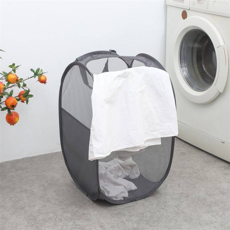 Foldable Laundry Hamper Dark Gray 01