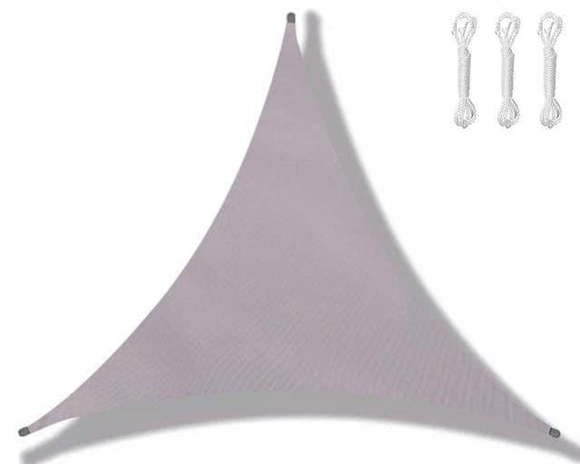 3.6x3.6x3.6m Waterproof Outdoor Triangular Sun Sail UV Protective Shade Net for Camping Garden Terrace and Pool, Light Gray