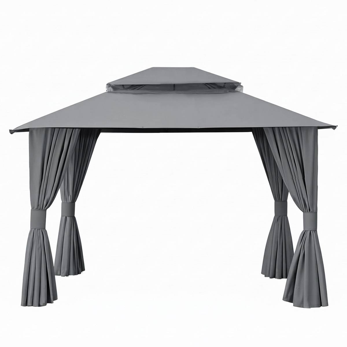 Instahut Gazebo 3x3m Canopy Outdoor Steel Frame Patio Tent Curtains Marquee Grey