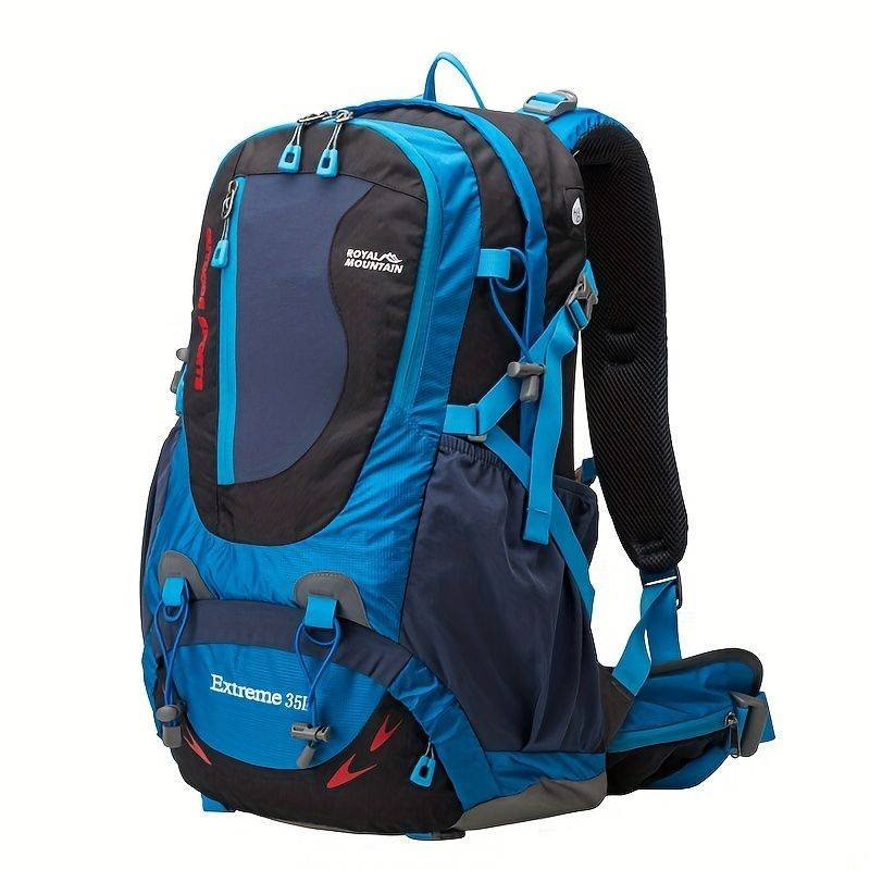 Blue Black Royal Mountain backpack, Extreme 35L backpack, travel backpack, outdoor backpack, high-quality backpack, Australian bush backpack, camping gear, hiking backpack 35L