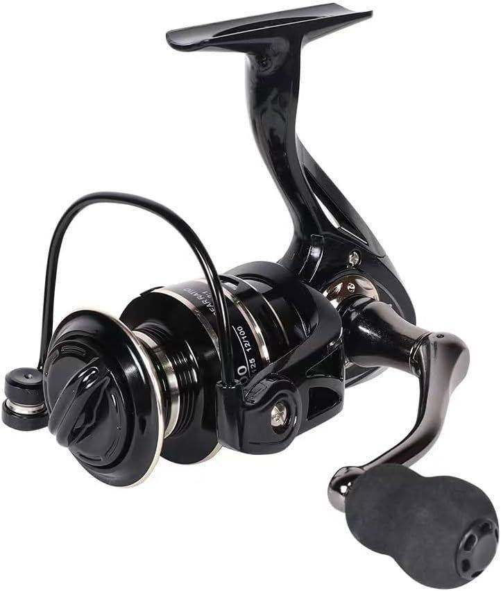 All Metal Spinning Fishing Reel - Ultra Smooth 4.7:1 Gear Ratio Saltwater Freshwater - Corrosion Resistant CNC Machined Fish Reel for Surfcasting Kayak - 7000 Size Black