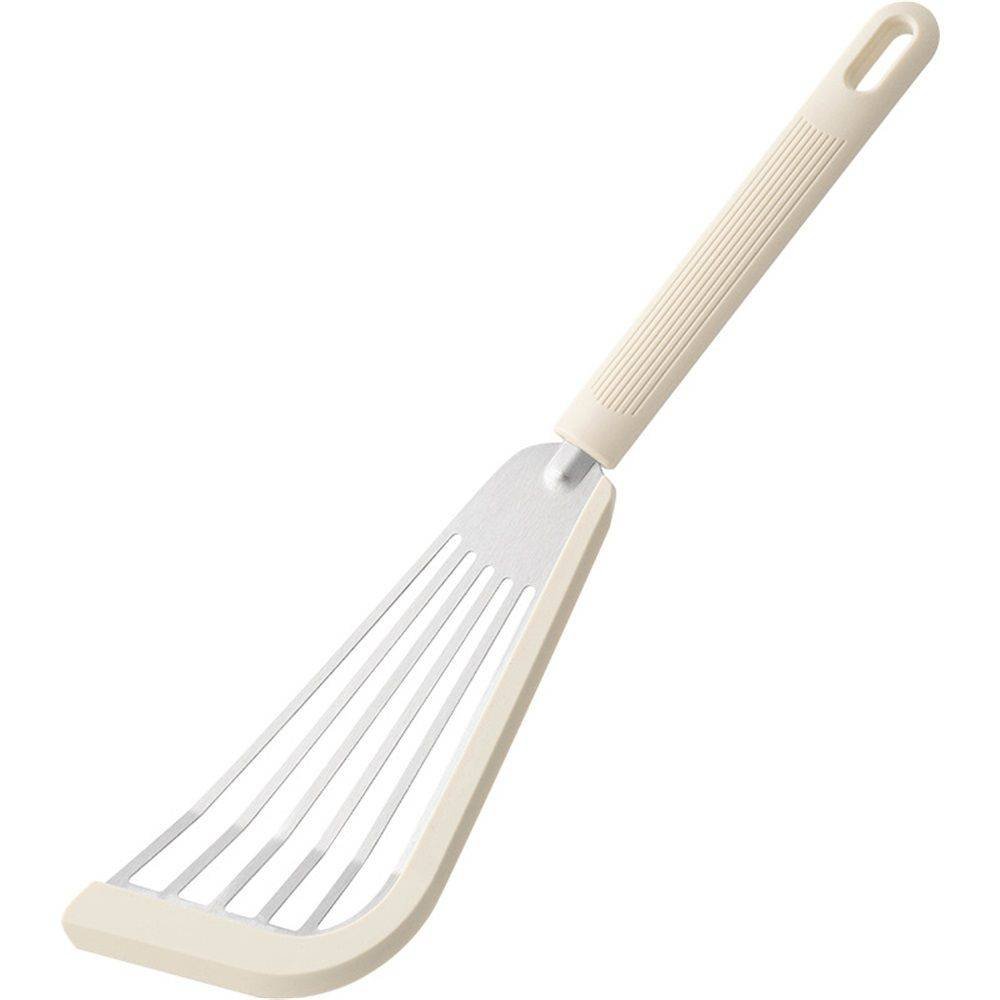 2 pack Fish Spatula Turner, Thin Slotted Spatulas for Nonstick Cookware,Silicone Edge Heat Resistant Kitchen Flipper for Fish, Egg, Pancake(Stainless Steel)