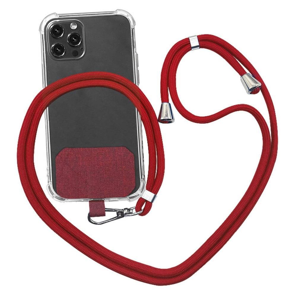 Universal Cell Phone Lanyard,Crossbody Lanyard with Adjustable Nylon Neck Strap for Most Mobile Phone, Black Red
