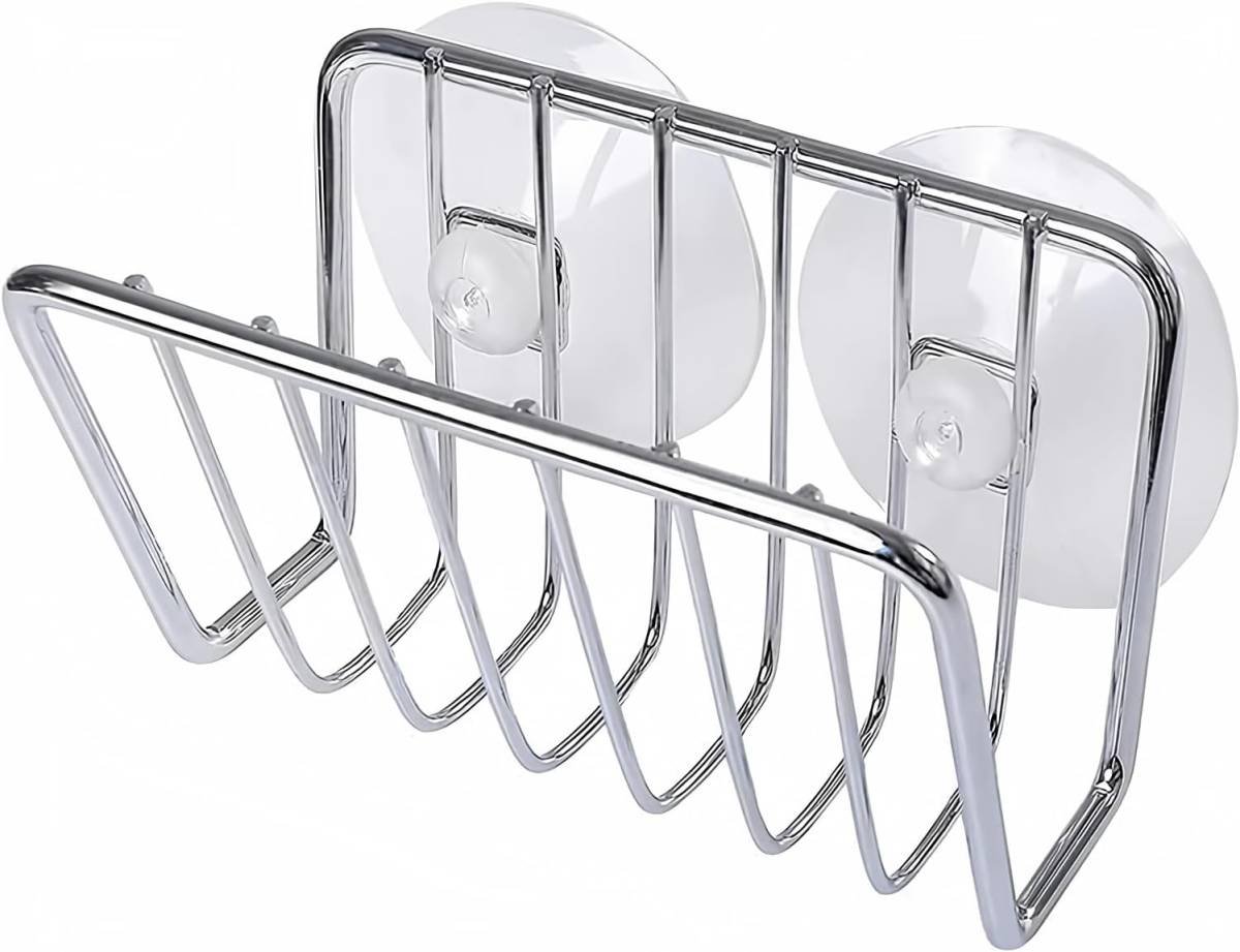 Sponsrek - Kitchen Gully Stone Sponsrek - Stainless Steel Suction Cup - Sponsholder - Silver