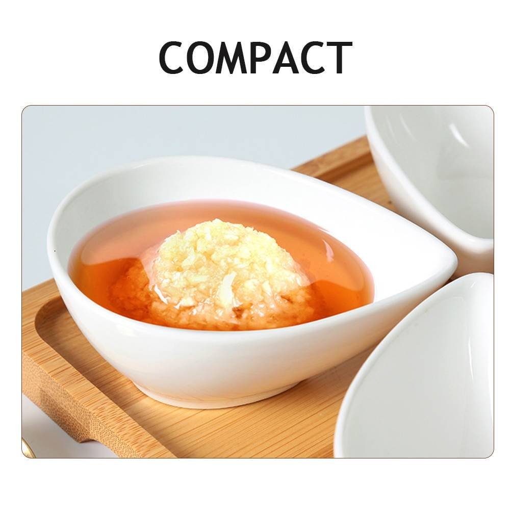 SWETRACE 5Pcs Soy Sauce Bowl Compact Size White for Dining Table Decoration