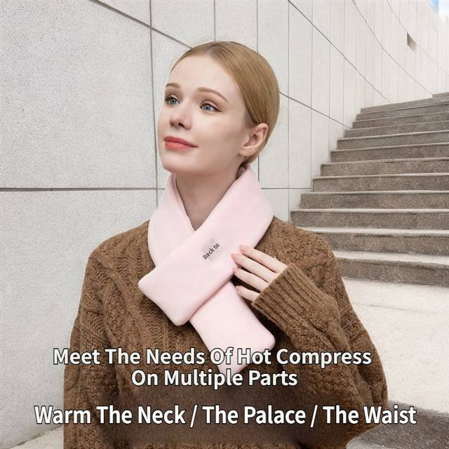 Light Blue USB Powered Graphene Rapid Heated Scarf - 80 x 10 CM Washable Winter Thermal Wrap with 3-Level Temp for Cervical Support & Pain Relief