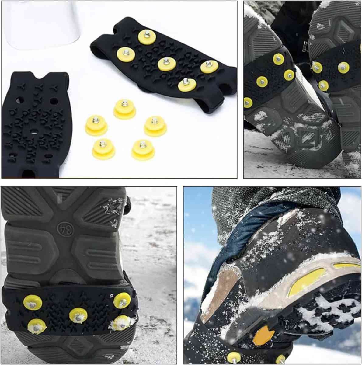 Anti-Slip Five-Claw Ice Grips for Shoes - Provides Grip for Walking Hiking Snow and Ice Adventures