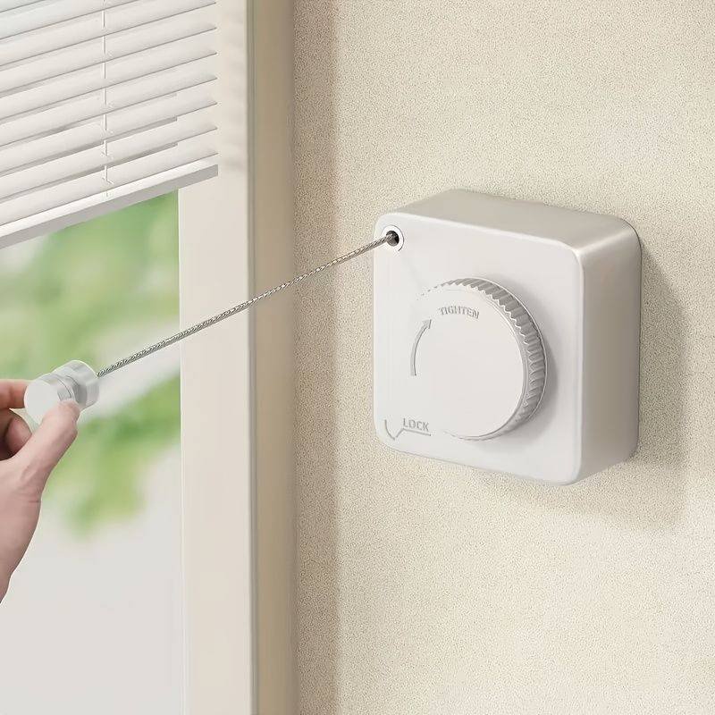 Gray Wall-Mounted Adjustable Clothes Hanger, Space-Saving Laundry Organizer