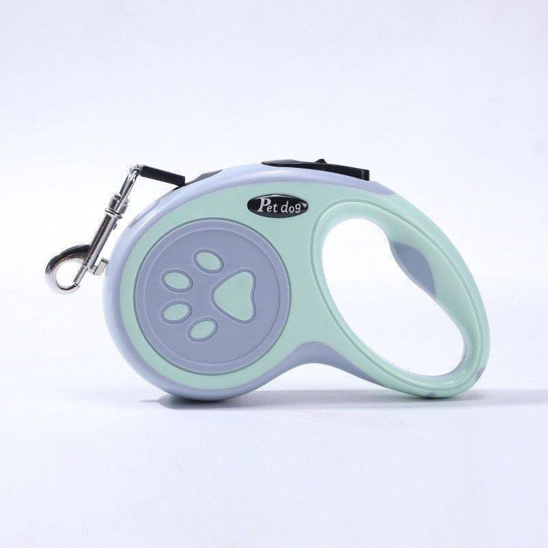 Green Automatic Retractable Dog Leash -  5M Extendable Lead with One-Handed Brake Lock - ABS Casing, Ergonomic Grip, Tangle-Free Nylon Tape, Outdoor Walking Essential