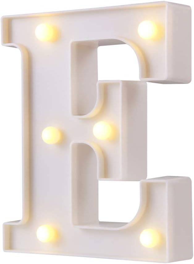 Luminous letters, very suitable for luminous weddings and birthday parties home decoration lamps (white, E) Capital letter E
