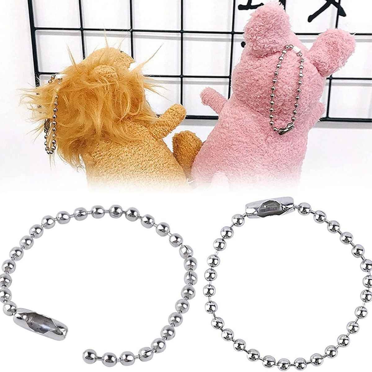 Dog Tag Chain Ball Chain Necklace Bulk, Military Blank Dog Tag Necklace for Men, Beaded Necklace Chains for Jewelry Making DIY Crafts,Silver Nickel Plated Metal 2.4mm Ball Bead Chain(100-Pack ) C