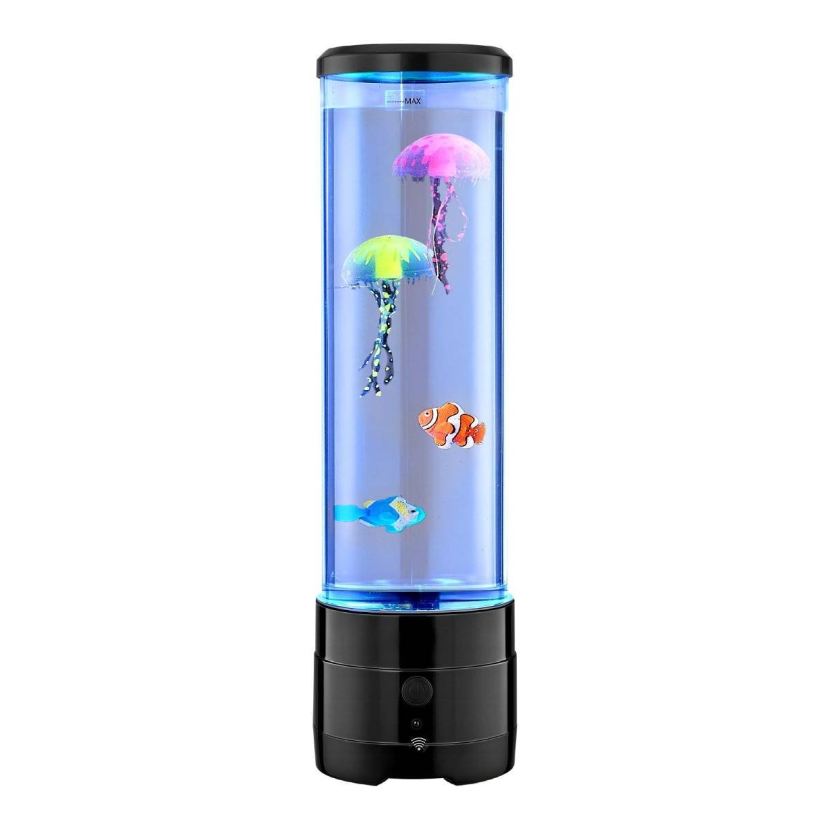 Sensory Bubble Tube Lamp, 16 Color Changing Light Effects, Water Fish Lamp with Built-in Bluetooth Speaker & White Noise, Fake Aquarium Tank Night Light for Bedroom Living Room Home Decor